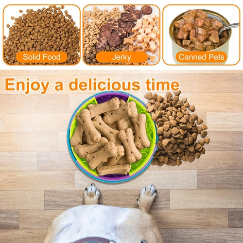 3-in-1 Interactive Slow Feeder Bowl – Anti-Choke Dog & Cat Feeder