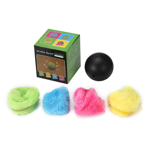 Electric Roller Ball Toy – Auto-Moving Plush Ball for Dogs & Cats