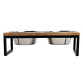 Elevated Wood & Metal Pet Feeder – Raised Bowl Stand for Dogs & Cats