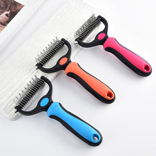 Double-Sided Dematting Comb – Professional Deshedding Brush for Dogs & Cats
