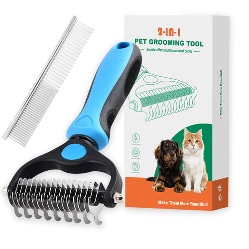Double-Sided Dematting Comb – Professional Deshedding Brush for Dogs & Cats