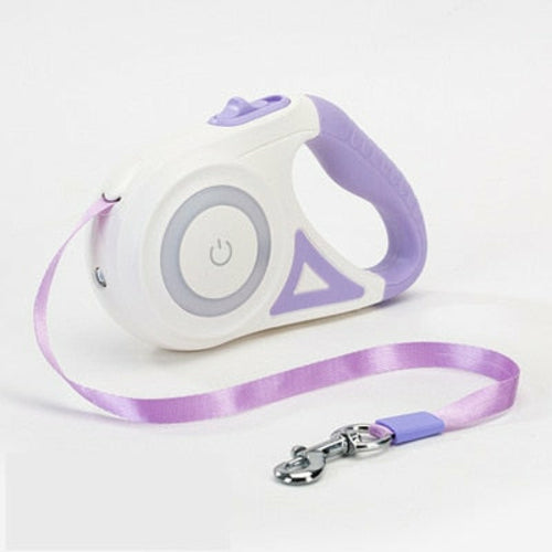 Retractable LED Dog Leash – Auto Extending Light-Up Leash for Night Walks