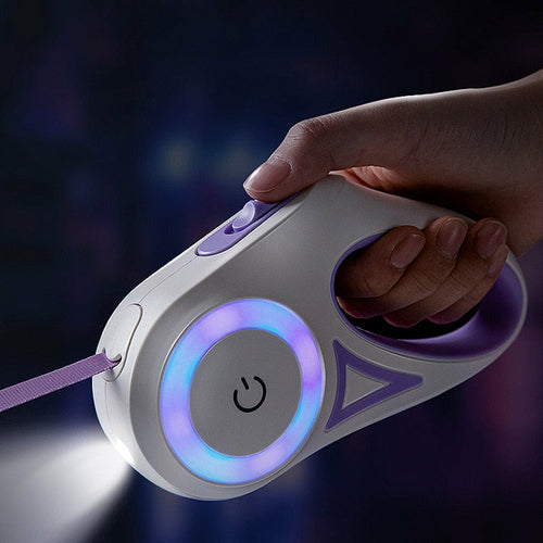 Retractable LED Dog Leash – Auto Extending Light-Up Leash for Night Walks