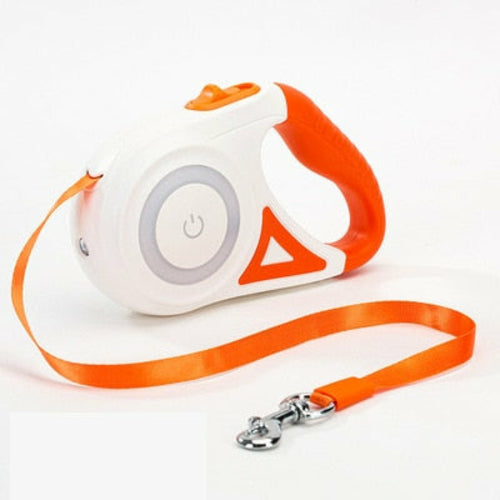 Retractable LED Dog Leash – Auto Extending Light-Up Leash for Night Walks