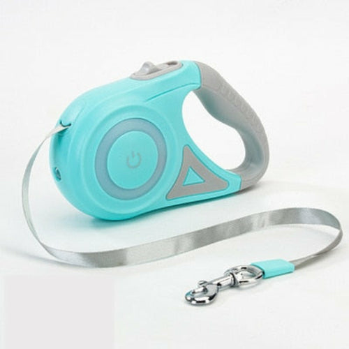 Retractable LED Dog Leash – Auto Extending Light-Up Leash for Night Walks
