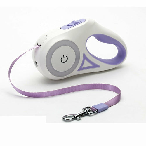 Retractable LED Dog Leash – Auto Extending Light-Up Leash for Night Walks