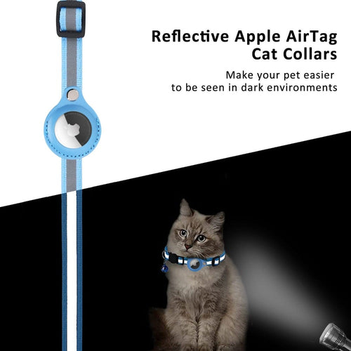 Reflective AirTag Collar for Dogs & Cats – Track & Stay Safe