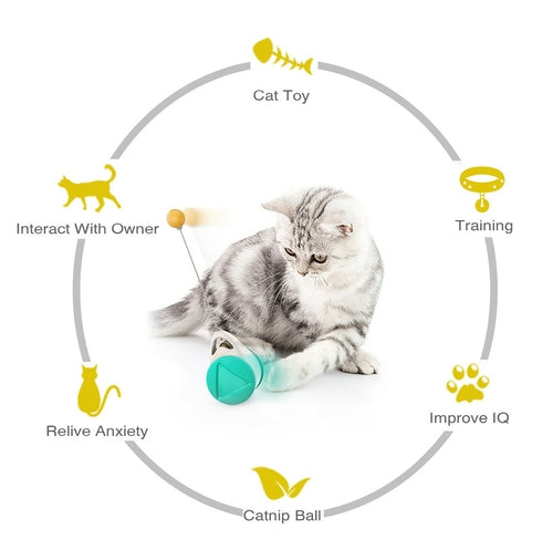 Interactive Tumbler Cat Toy – Swinging Ball & Balance Wheel