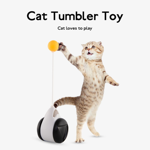 Interactive Tumbler Cat Toy – Swinging Ball & Balance Wheel