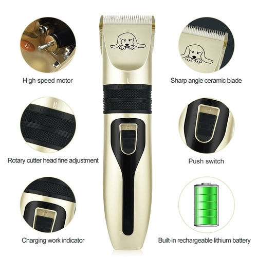 Professional Pet Hair Clipper Set – Cordless Trimmer for Dogs & Cats
