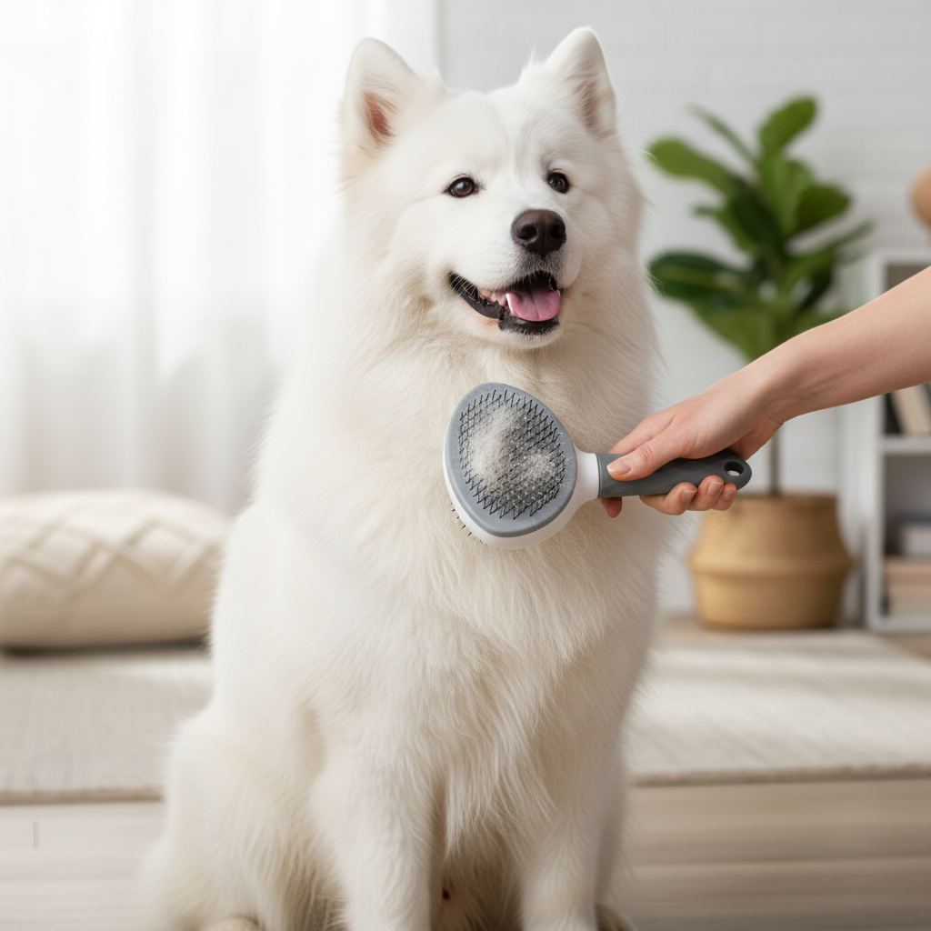 Slicker Brush en uso